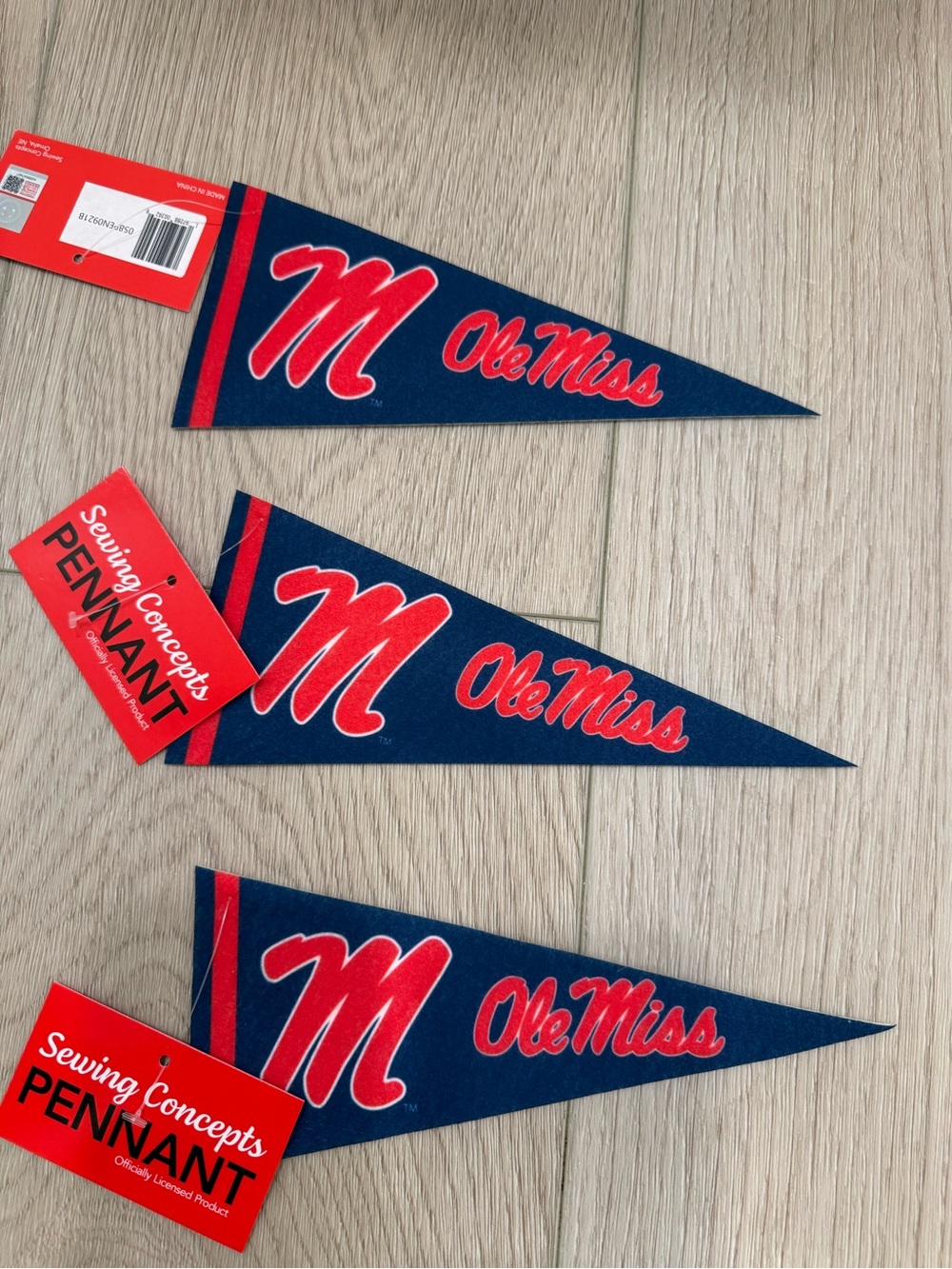 Ole Miss Navy & Red Felt Pennant Banner -